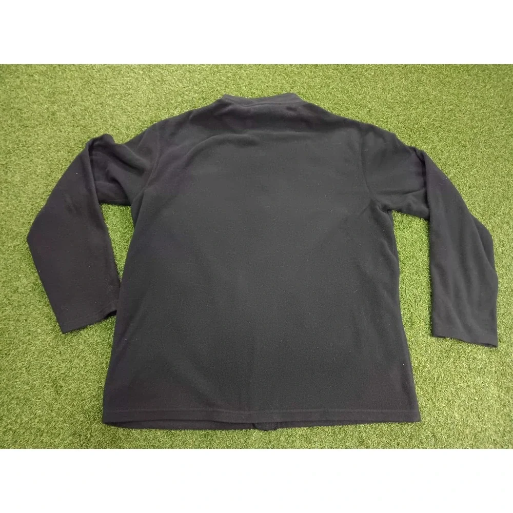 The North Face Fleece Jacket Mens Large Black Logo Mock Neck Full‎ Zip Casual